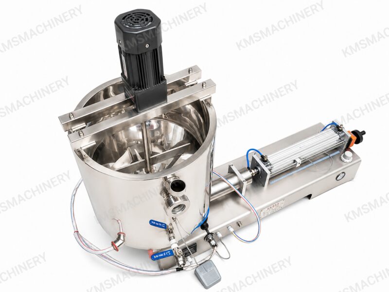 เครื่องบรรจุของเหลว + ฮีตเตอร์ + ใบกวน กรวย 1 หัว 50-500ml รุ่น G1WGB-500