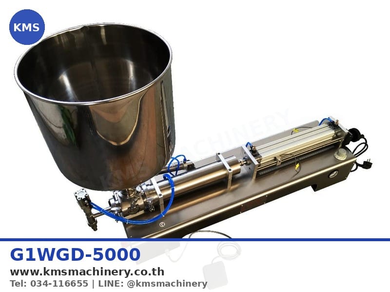 เครื่องบรรจุของเหลวกึ่งอัตโนมัติ กรวย 1 หัว 1-5 ลิตร รุ่น G1WGD-5000