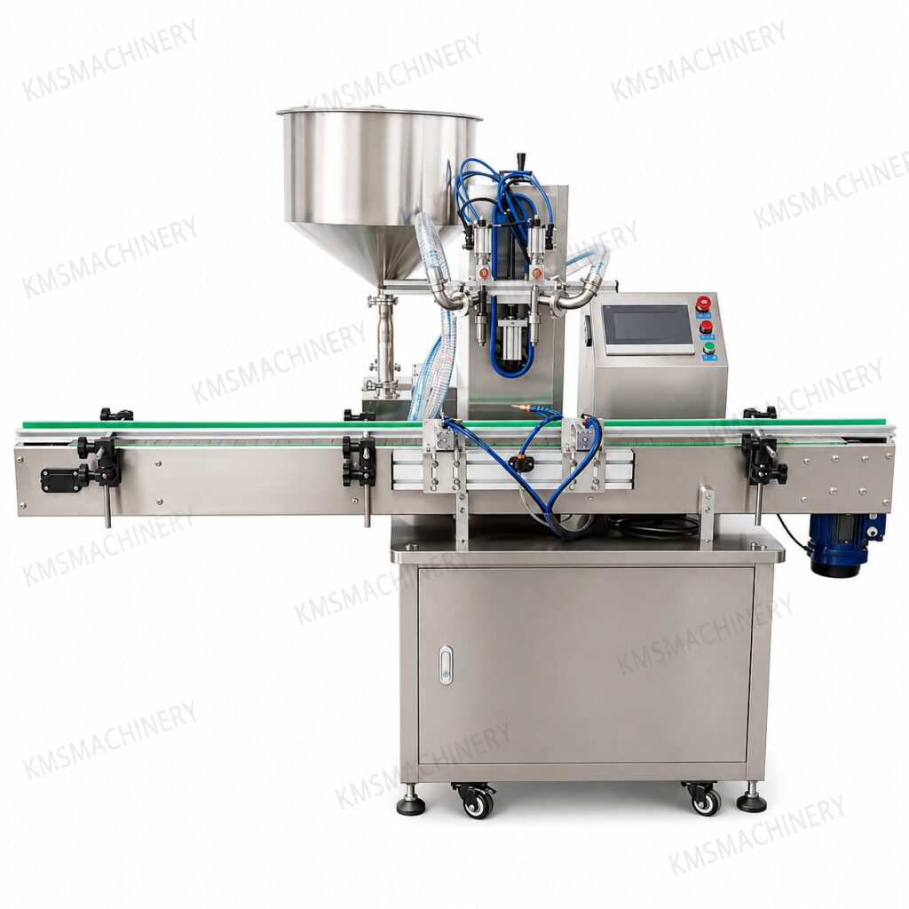 Automatic Servo 2-Heads Liquid Filling Machine | เครื่องบรรจุของเหลวเซอร์โว 2 หัวจ่าย รุ่น KM-5000-2