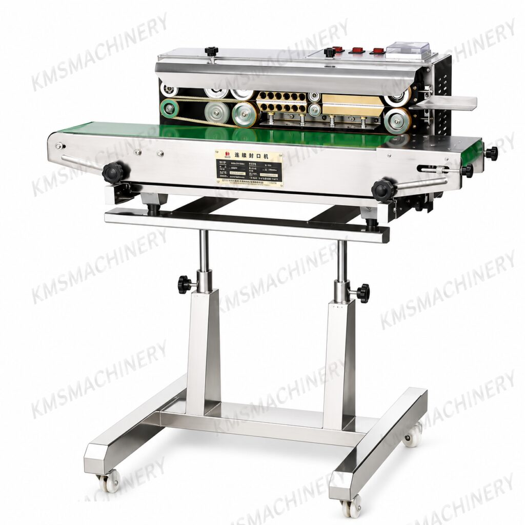 เครื่องซีลปากถุงสายพานต่อเนื่อง รุ่น SF-150LD พร้อมขาตั้ง