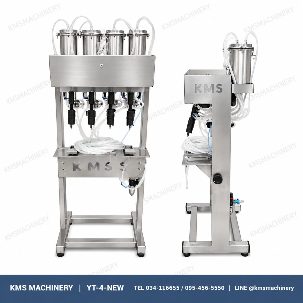 YT-4 Semi-Automatic Vertical Liquid Filling Machine 4 Heads (New) | เครื่องบรรจุของเหลวกึ่งอัตโนมัติแบบแนวตั้ง 4 หัว รุ่น YT-4 (New)
