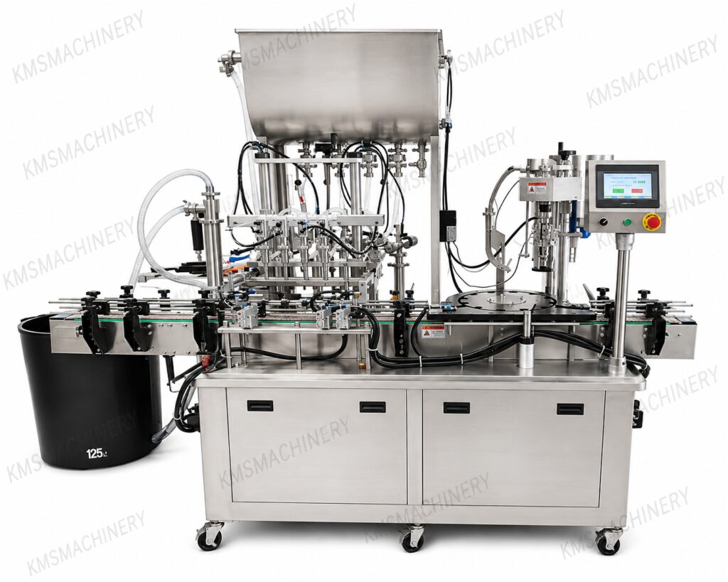 YTSP Automatic Filling & Capping Machine (4H, 30-300ml) | เครื่องบรรจุของเหลวอัตโนมัติ + ปิดฝา 4 หัว 30-300ml รุ่น YTSP