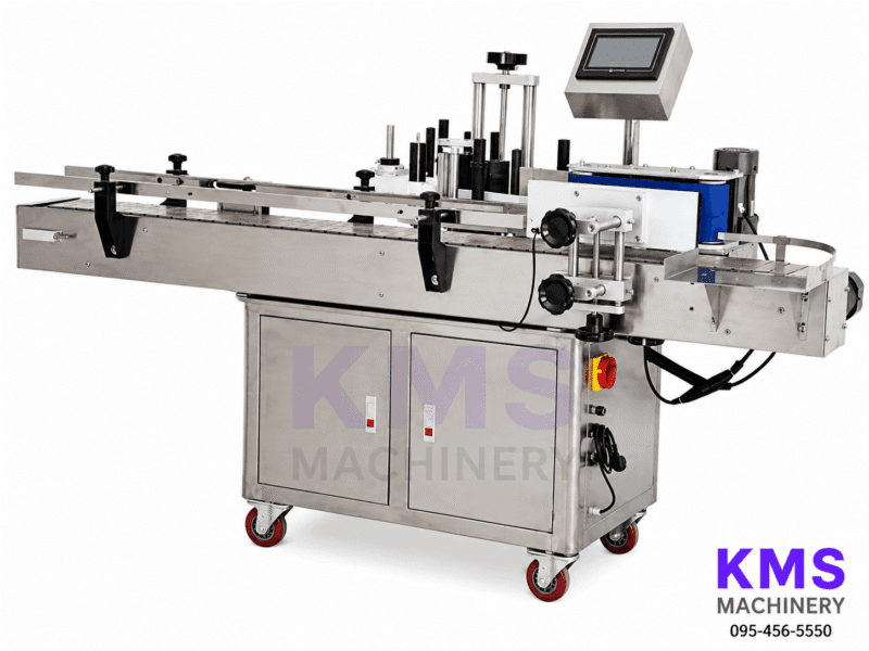 เครื่องติดสติ๊กเกอร์ขวดกลมอัตโนมัติ รุ่น MT-200