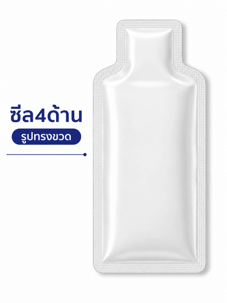 ตัวอย่างรูปแบบบรรจุภัณฑ์ — เครื่องบรรจุแนวตั้งของเหลวอัตโนมัติแบบหนีบดึง รุ่น YF-240YY